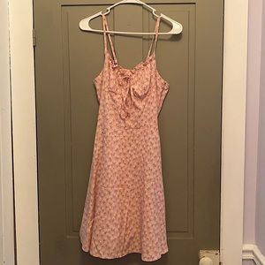 Pink spaghetti strap dress with flowers